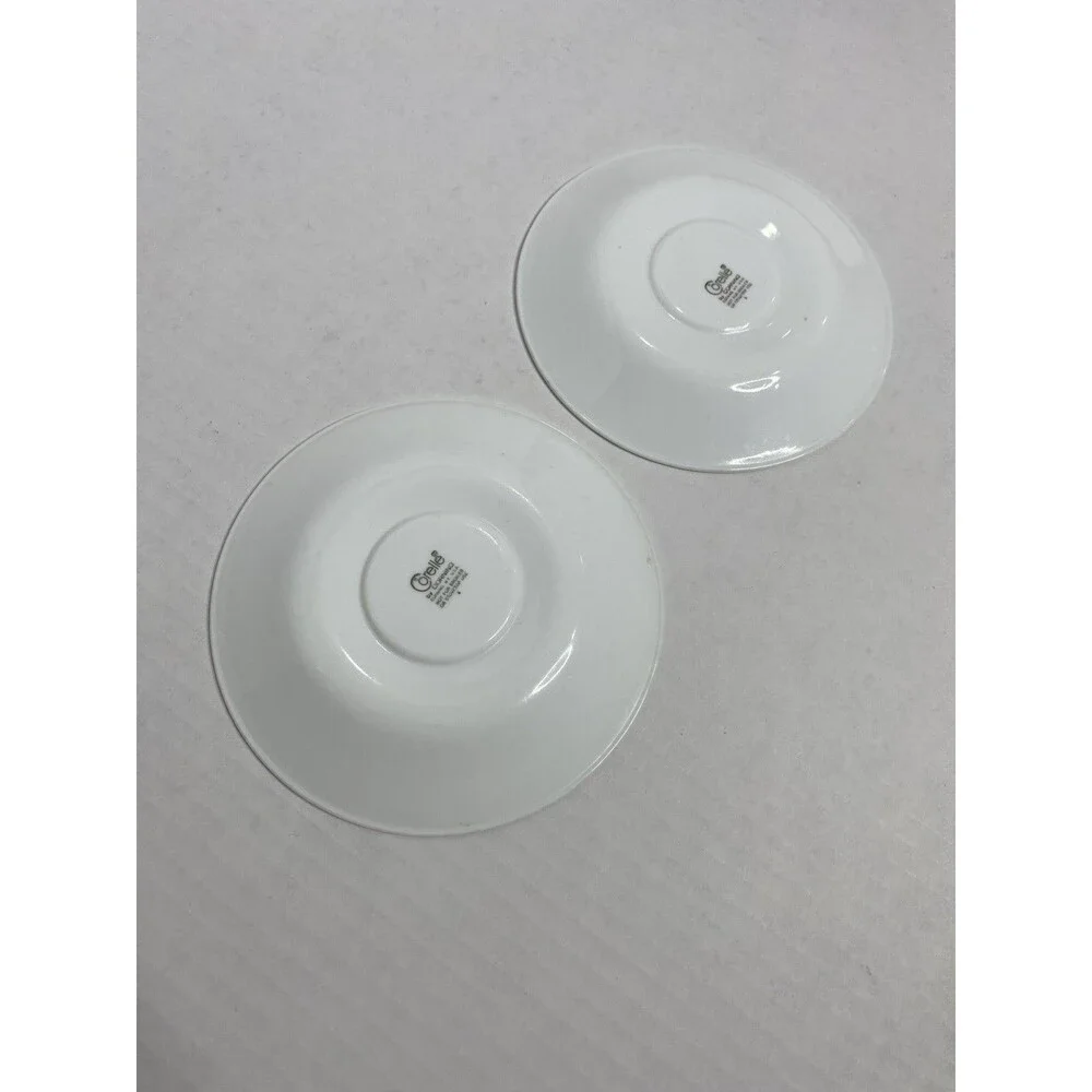 Lot Of 2 Corelle Coffee Cup Saucers Wildflower or Strawberry Sundae Pattern USA